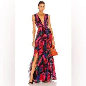 PATBO Rio Print Cut Out Maxi Dress